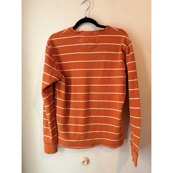 Vintage Y2k Aeropostale Spell Out Thermal T‎ Shirt Distressed Mens Large Orange - Picture 5 of 5
